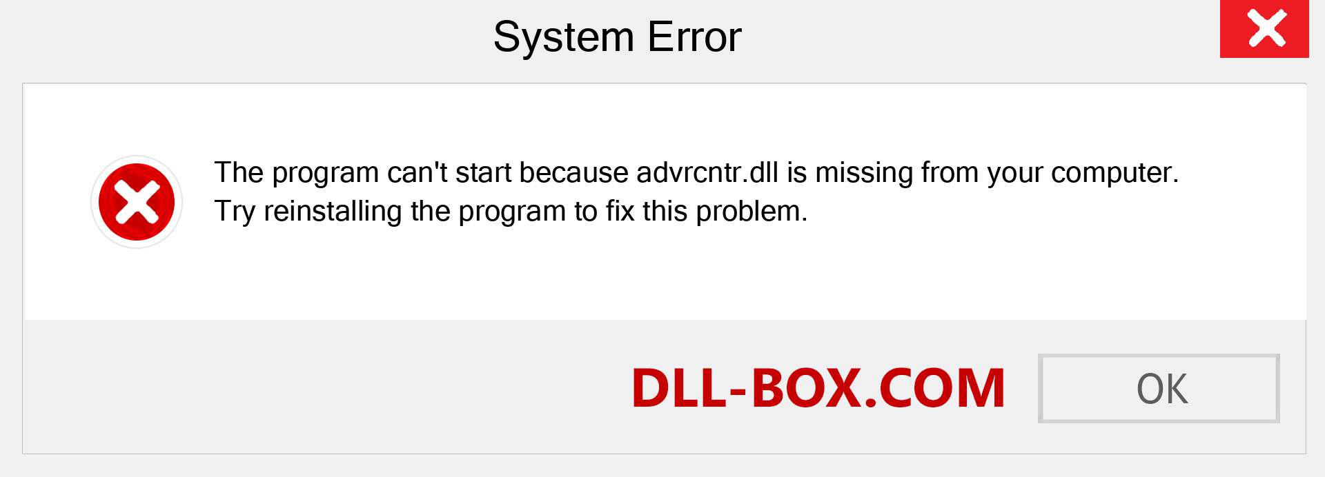  advrcntr.dll file is missing?. Download for Windows 7, 8, 10 - Fix  advrcntr dll Missing Error on Windows, photos, images